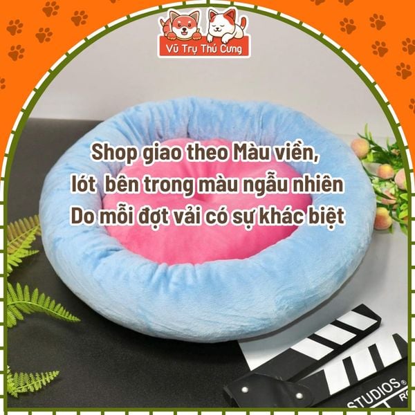 Nệm ngủ cho chó mèo giá rẻ, đệm cho thú cưng giá rẻ đường kính 40cm (lót màu ngẫu nhiên)