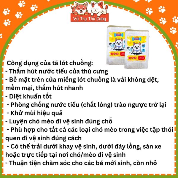 Tã lót chuồng than hoạt tính khử mùi cho thú cưng, thấm hút tốt