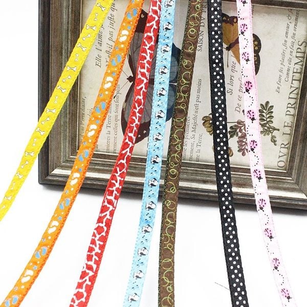 Set dây dắt chó mèo đi dạo, dây vòng cổ, dây yếm (màu ngẫu nhiên)