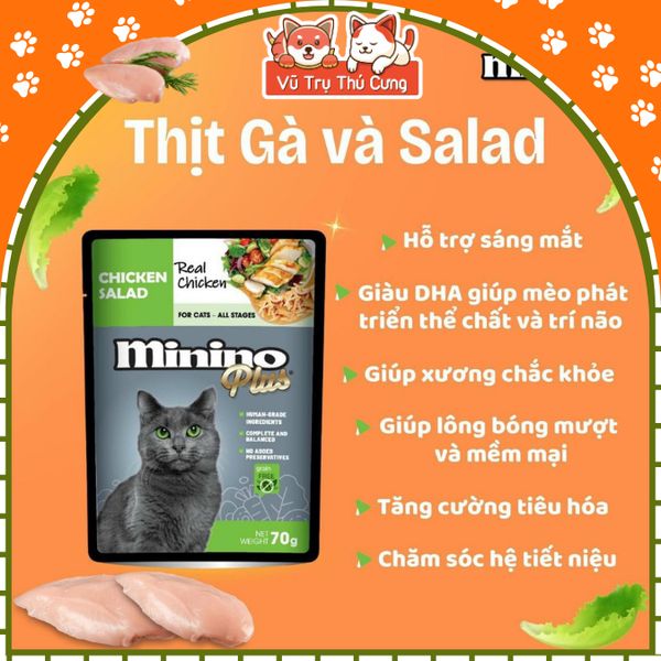 Pate Cho Mèo Mọi Lứa Tuổi Minino Cá Thịt Thật 70%