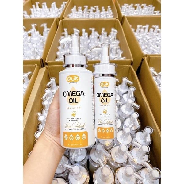 Dầu cá hồi dưỡng lông mềm mượt, ngăn rụng lông cho Chó Mèo DUK 150ml