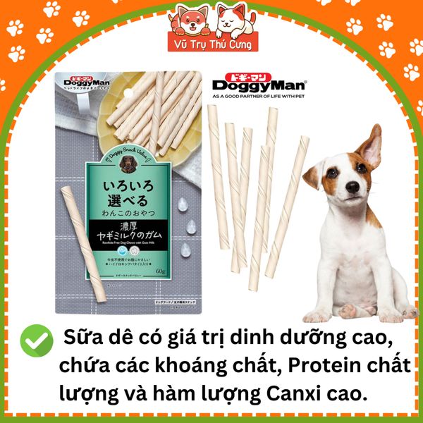 Thanh que gặm hương Sữa Dê cho chó DoggyMan 60g