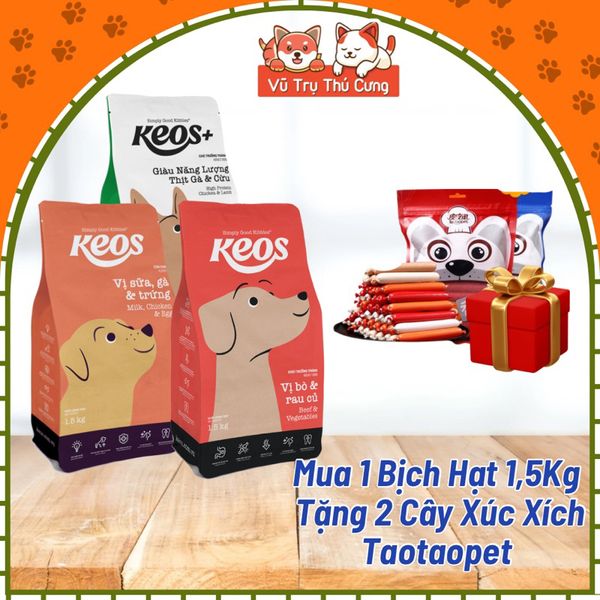 (1.5Kg) Thức Ăn Hạt Cho Chó Mọi Lứa Tuổi Keos