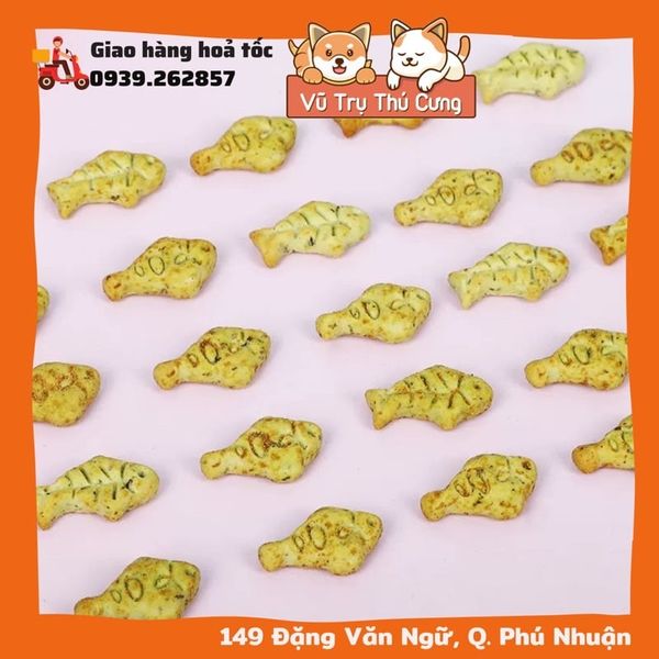 Combo 5 Gói Bánh Cá Vị Cỏ Mèo Tiêu Búi Lông
