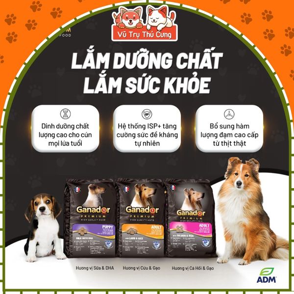 Hạt cho Chó Ganador Mọi Độ Tuổi Đa dạng Hương vị, Dinh dưỡng Tối ưu 1,2kg