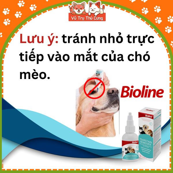 Dung dịch vệ sinh khoé mắt cho Chó Mèo Thỏ Bioline 50ml