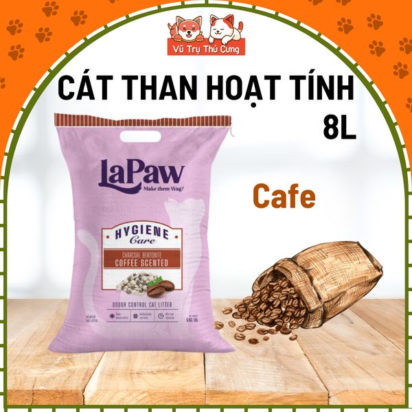 Cát vệ sinh cho mèo Lapaw Than hoạt tính 8L2