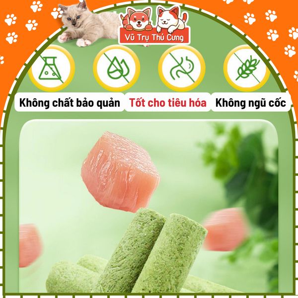 Thanh Cỏ Mèo Mix Thịt Gà Giúp Tiêu Búi Lông (6 thanh)