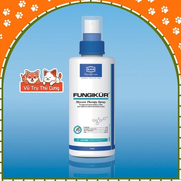 Dung dịch xịt FUNGIKUR ALKINLAB cho Chó Mèo 50ml| Dung dịch xịt nấm da, viêm da cho Chó Mèo