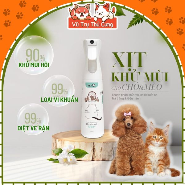 Bình Xịt Khử Mùi Chó Mèo, Diệt Khuẩn Môi Trường PetQ 300ml