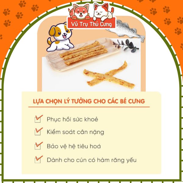 Que Mềm Cá Tuyết & Bí Đỏ Sấy Cho Chó Natural Core 30g2