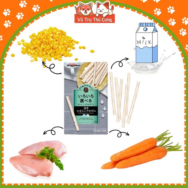 Thanh que gặm hương Sữa Dê cho chó DoggyMan 60g