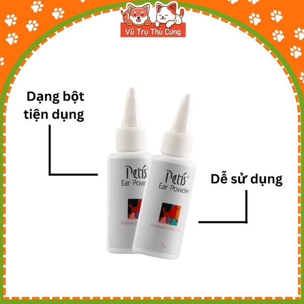Bột nhổ lông tai Petis cho Chó Mèo 5g - Petis Ear Powder cho thú cưng