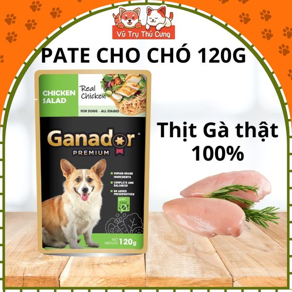 Pate Ganador Chó Mọi Lứa Tuổi Từ Thịt Gà Thật 120g
