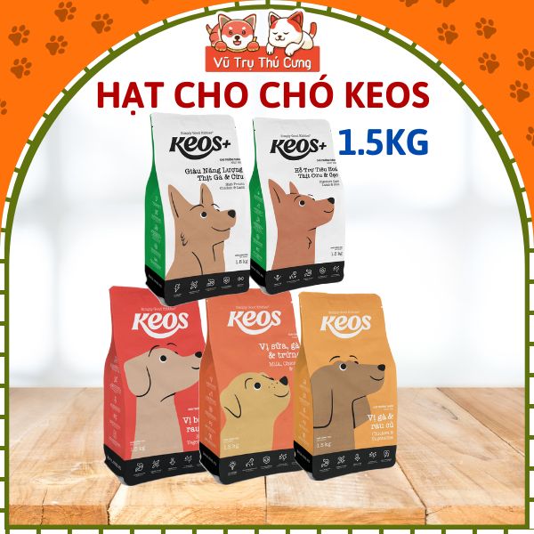 (1.5Kg) Thức Ăn Hạt Cho Chó Mọi Lứa Tuổi Keos
