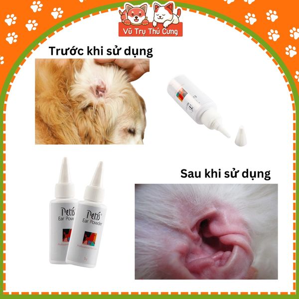 Bột nhổ lông tai Petis cho Chó Mèo 5g - Petis Ear Powder cho thú cưng
