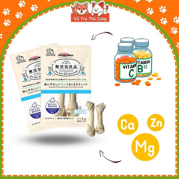 Xương gặm cho Chó DoggyMan size lớn hương Sữa (2 thanh)