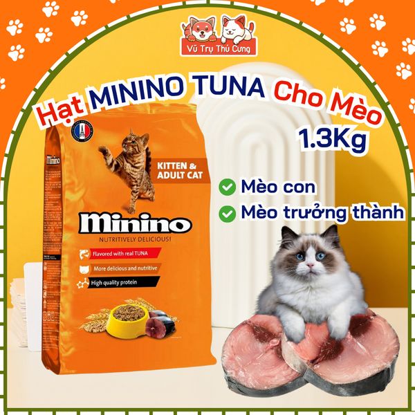 Thức Ăn Hạt Minino Tuna Cho Mèo Mọi Độ Tuổi 1,3Kg