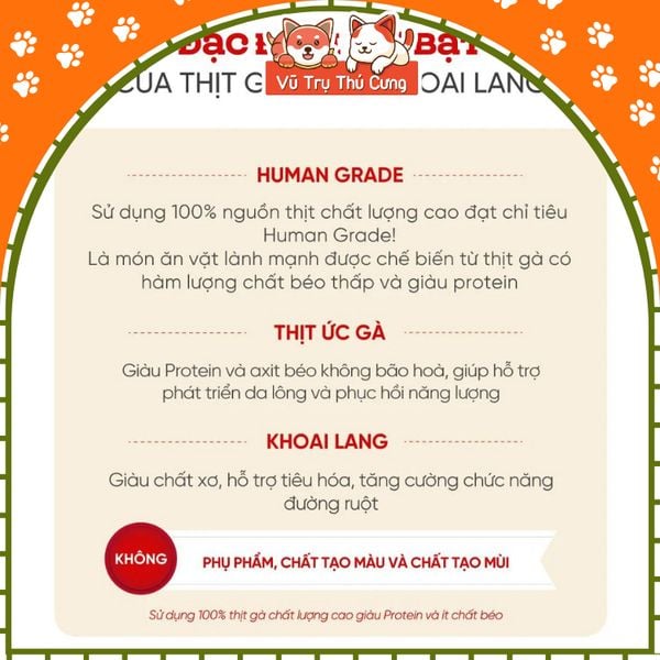 Snack Cho Chó Thịt Cuộn Khoai Lang Natural Core 110g