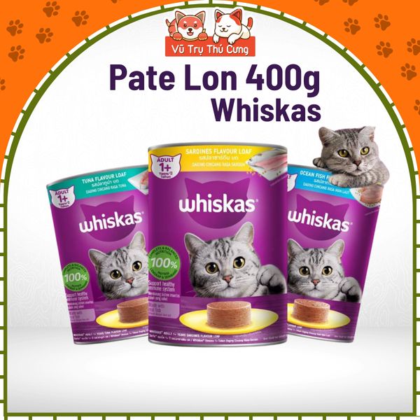 Pate Lon Whiskas cho Mèo trưởng thành 400g