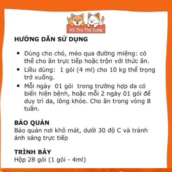Gel dinh dưỡng MEGADERM VIRBAC dưỡng lông, giảm ngứa cho Chó Mèo | tuýp dầu cá Megaderm dưỡng lông và dưỡng da chó mèo2