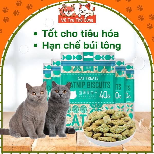 Combo 5 Gói Bánh Cá Vị Cỏ Mèo Tiêu Búi Lông