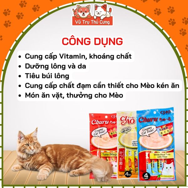 Combo 5 gói Súp thưởng Ciao Churu cho Mèo mix đủ vị