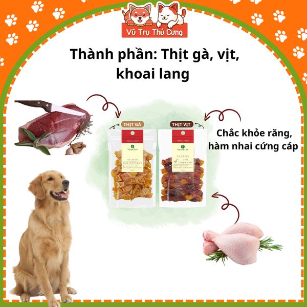 Snack Cho Chó Thịt Cuộn Khoai Lang Natural Core 110g