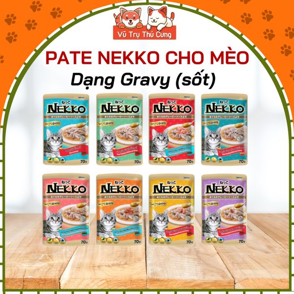 Pate Nekko sốt Gravy cho Mèo gói 70g