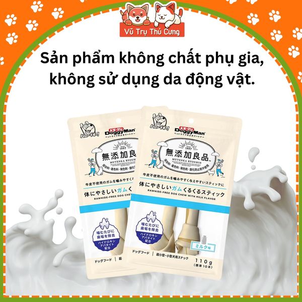 Xương gặm cho Chó DoggyMan size lớn hương Sữa (2 thanh)