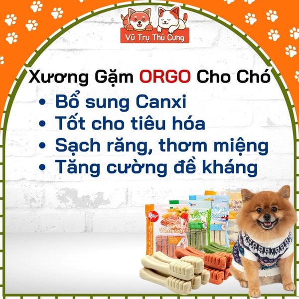 Bánh Thưởng Xương Orgo Cho Chó Bổ Sung Canxi & Sạch Răng 90g