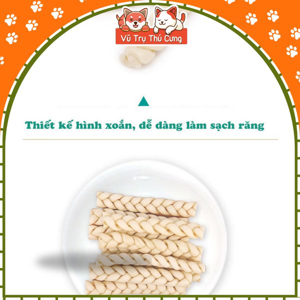 Snack Cho Chó Que Da Bò Xoắn Đôi Hương Sữa DoggyMan 90g