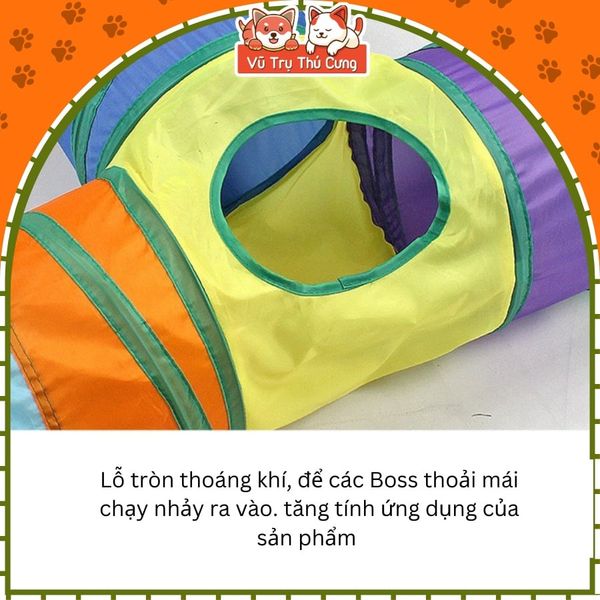 Đồ chơi cho mèo đường hầm chui có bóng tròn2