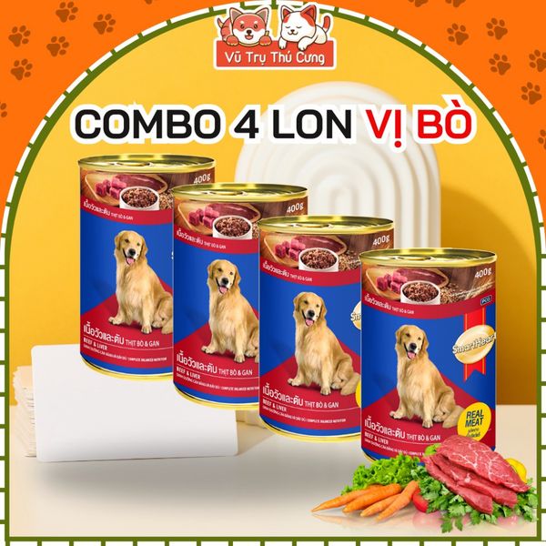 Combo 4 Lon Pate Smartheart Thái Lan Cho Chó 400g