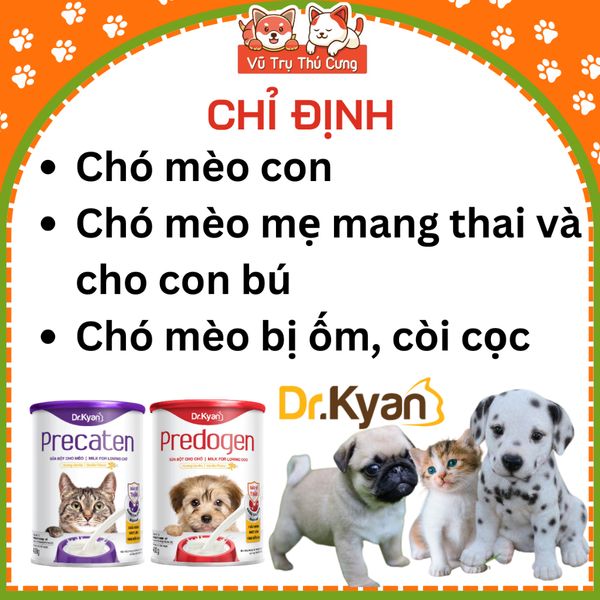 Sữa bột dinh dưỡng Predogen Dr.Kyan dành cho chó mèo dạng lon 400g