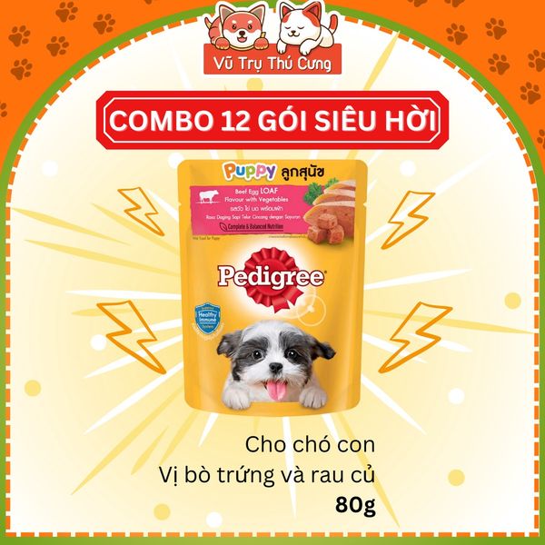 Combo 12 gói Pate Pedigree cho chó 80g