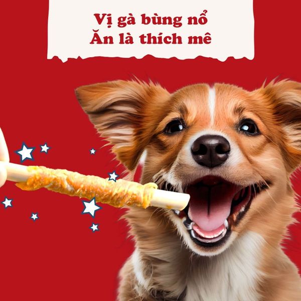 Snack Cho Chó Dạng Que Cuộn Thịt Gà DoggyMan (10 que)