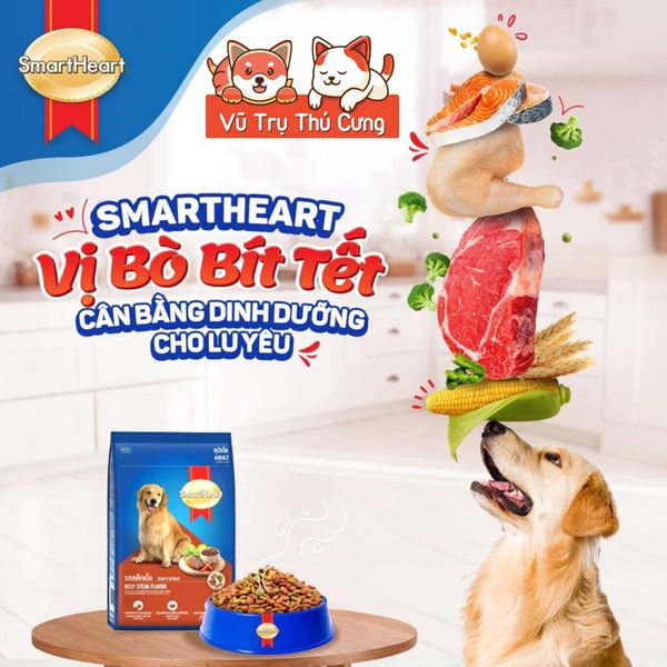 Thức ăn hạt cho Chó trưởng thành Smartheart Thái Lan 1,5Kg