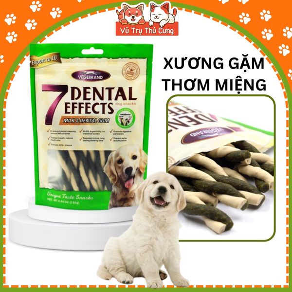 Xương gặm 7Dental Effects cho chó 160g - Sạch răng, thơm miệng, bổ sung canxi
