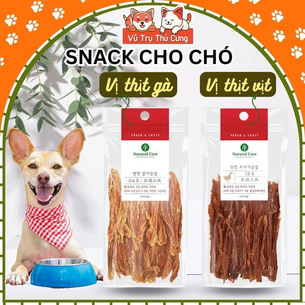 Snack sấy cho Chó Natural Core, Que gặm dinh dưỡng vị thịt gà, vịt