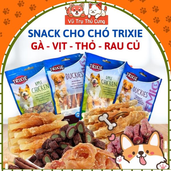 Snack Cho Chó Thịt Gà, Thịt Vịt Cuộn Rau Củ 100g