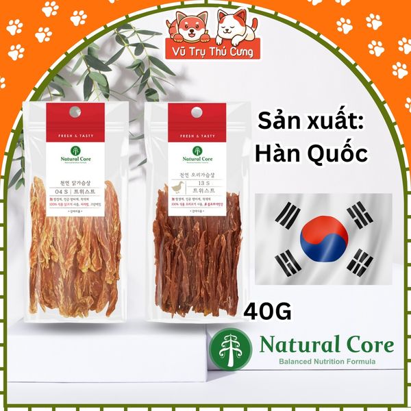Snack sấy cho Chó Natural Core, Que gặm dinh dưỡng vị thịt gà, vịt