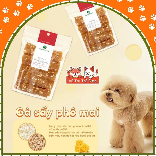 Snack Cho Chó Gà Sấy Phô Mai Natural Core 180g