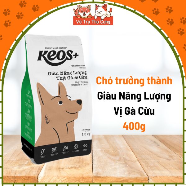 Thức Ăn Hạt Cho Chó Hỗ Trợ Tiêu Hóa Keos 400g