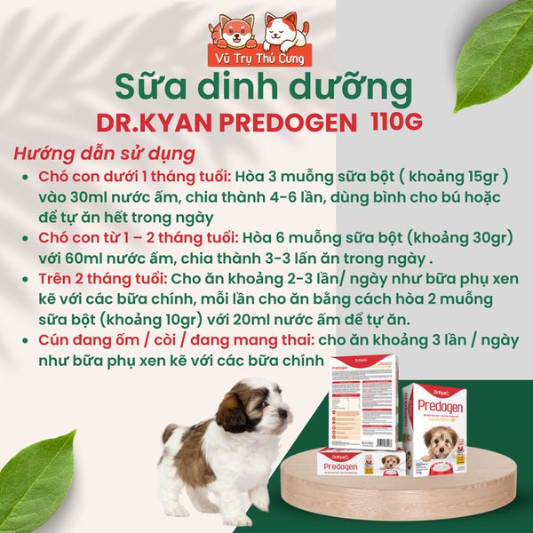 Sữa cho Chó Dr.Kyan Predogen hộp 110g