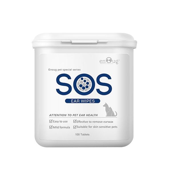 Khăn ướt lau tai cho Chó Mèo SOS, 100 miếng, vệ sinh tai sạch sẽ