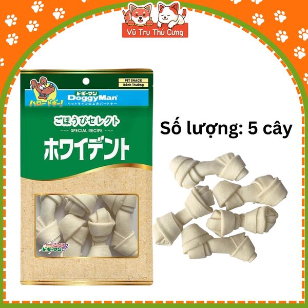 Bánh thưởng xương da bò cho chó Doggy Man sạch răng miệng (5 nơ nhỏ)