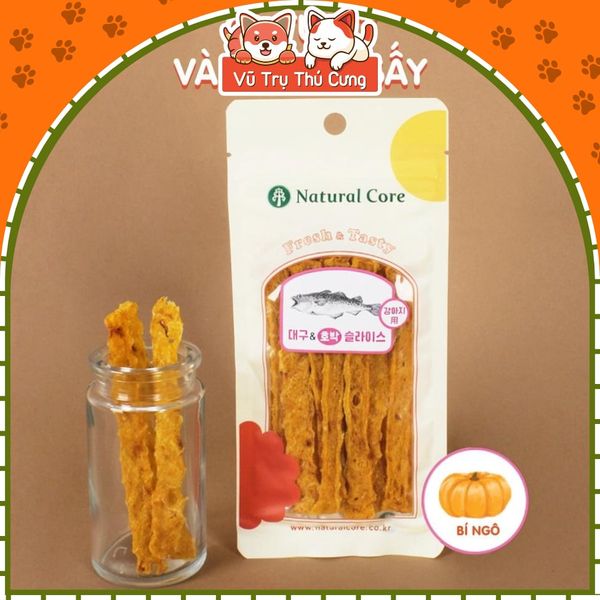 Que Mềm Cá Tuyết & Bí Đỏ Sấy Cho Chó Natural Core 30g2