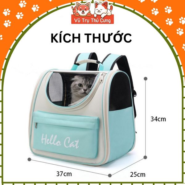Balo vận chuyển chó mèo thoáng khí Hello Cat