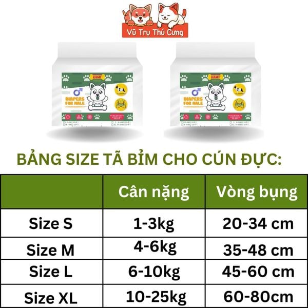 Bỉm cho chó Kamt, Tã quần cho chó cái và chó đực siêu thấm hút 10 miếng